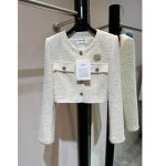 Chanel Weave Tweed Jacket White For Women – Size L