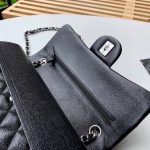 Special Set Chanel Classic: Bag Handbag Silver Hardware + Wallet Card Holder Silver Tone Hardware