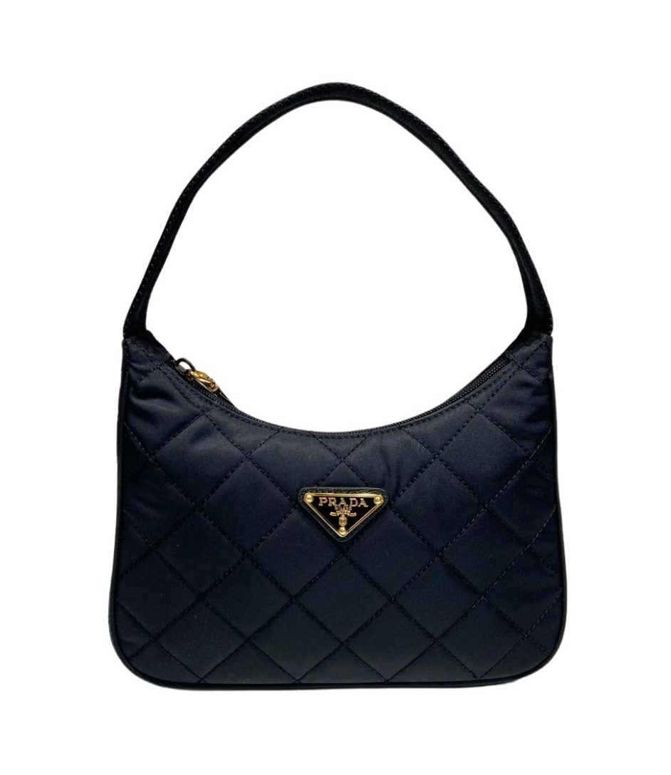 Contenitore Maniglia Tessutu Quilted Shoulder Bag Black For Women 9.1 in / 23 cm