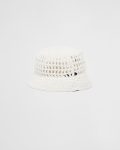 Woven Fabric Bucket Hat White For Women 1HC137_2A2T_F0009