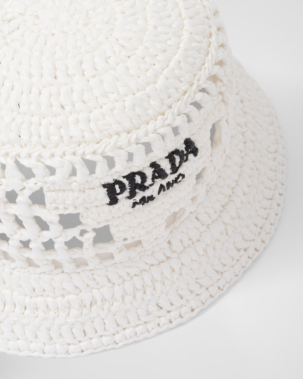 Woven Fabric Bucket Hat White For Women 1HC137_2A2T_F0009