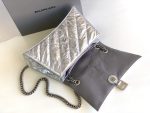 Crush Medium Chain Bag Metallized Quilted In Sliver Tone For Women 12.2in/31cm 716351210IW8110