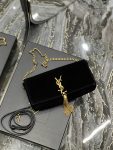 Saint Laurent Kate 99 Chain Bag With Tassel Black For Women, Women’s Bags 10.2in/26cm YSL