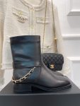 Chanel Women’s Ankle Boots With Chain Black For Women 1.5in/4cm