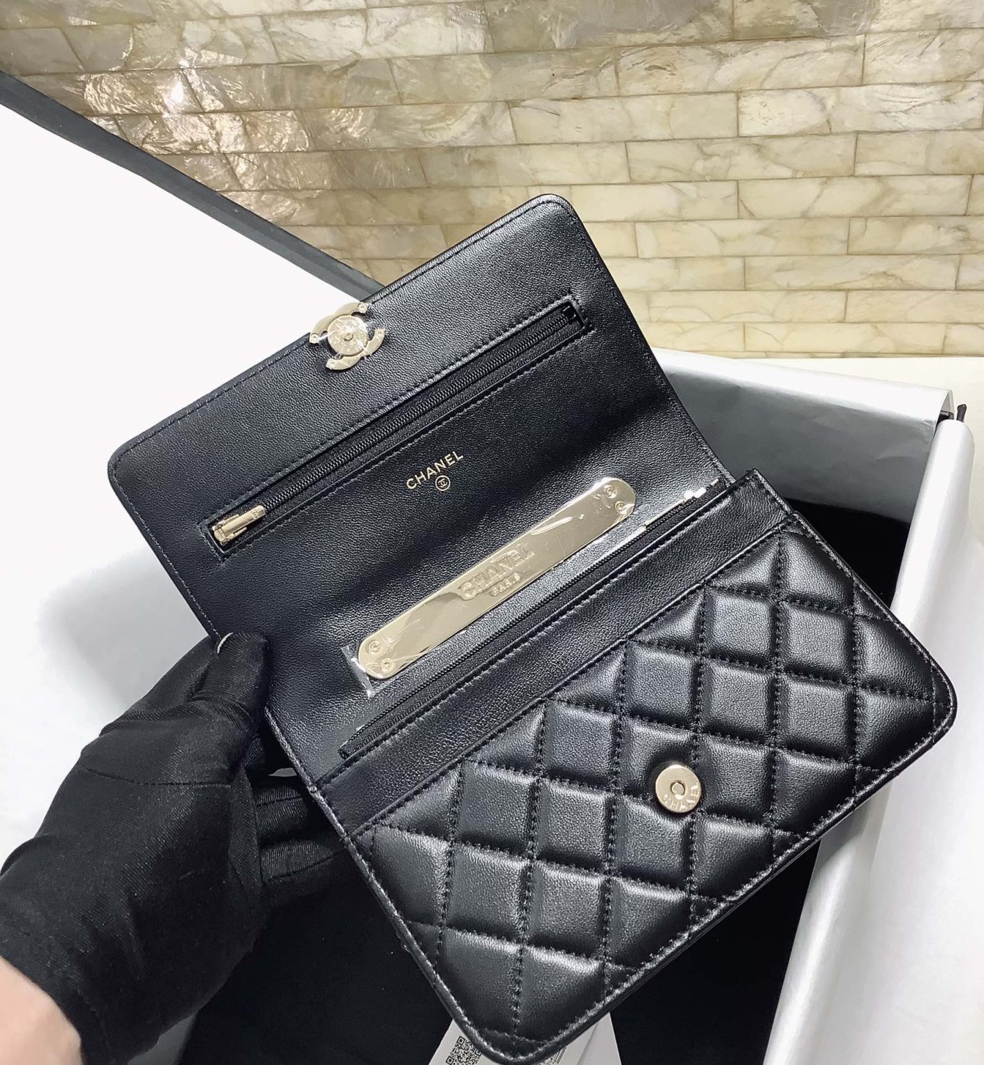 Chanel Hand-Held Oblique Cross Bag Black For Women, Women’s Bags 6.7in/19cm