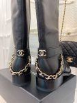 Chanel Women’s Ankle Boots With Chain Black For Women 1.5in/ 4cm