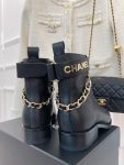 Chanel Women’s Lace-Up With Chain Black For Women 1.5in/4cm