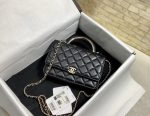 Chanel Hand-Held Oblique Cross Bag Black For Women, Women’s Bags 6.7in/19cm