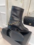 Chanel Women’s Ankle Boots With Chain Black For Women 1.5in/4cm