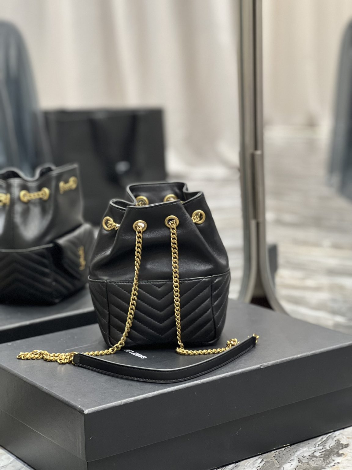 Saint Laurent JOE Mini Backpack Black For Women, Women’s Bags 7.5in/19cm YSL 7016311EL071000