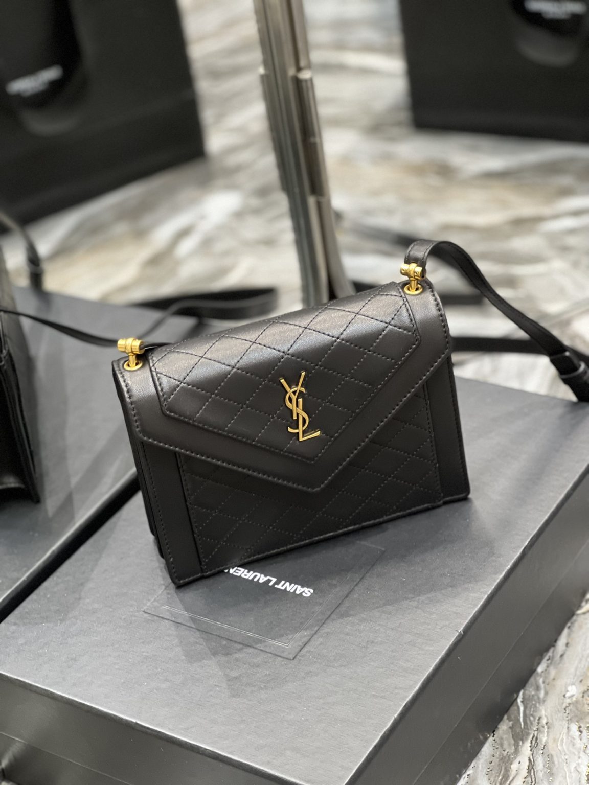 Saint Laurent Gaby Mini Satchel Black For Women, Women’s Bags 7.9in/20cm YSL 6855741EL071000