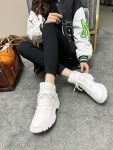 Prada Shearling High-Top Sneakers White For Women PRD