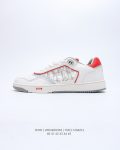 Dior Low Top Sport Shoes White Dior Oblique and Red Border For Men, Men’s Shoes