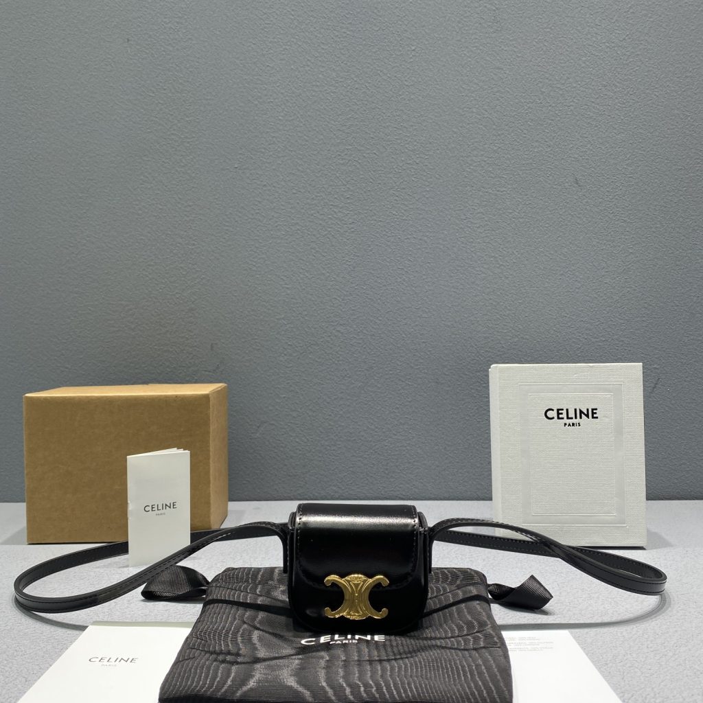 Celine Mini Triomphe Black For Women 4in/11cm 10I513DPV.38NO