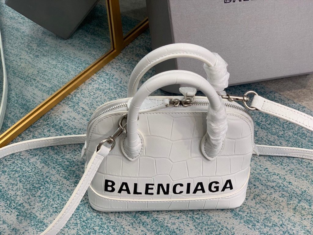 Balenciaga Ville Mini Handbag In White, For Women, Women’s Bags 7in/18cm