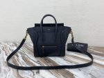 Celine Nano Luggage Bag In Drummed Dark Blue For Women 8in/20cm