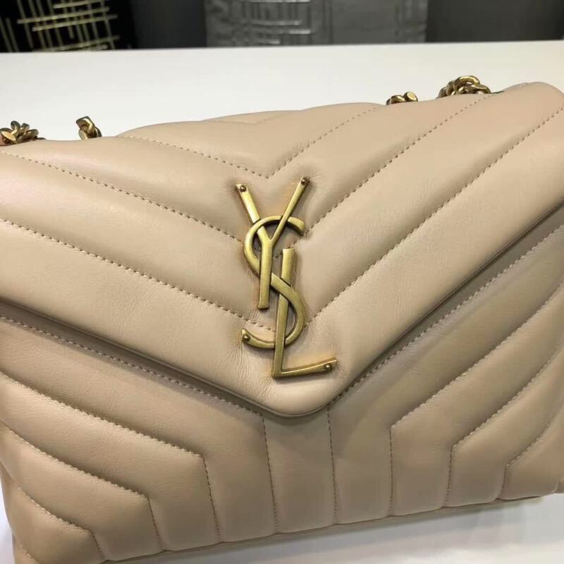 Saint Laurent Loulou Small Chain Bag In Matelassé “Y” Beige For Women 9.8in/23cm YSL 494699DV7272721