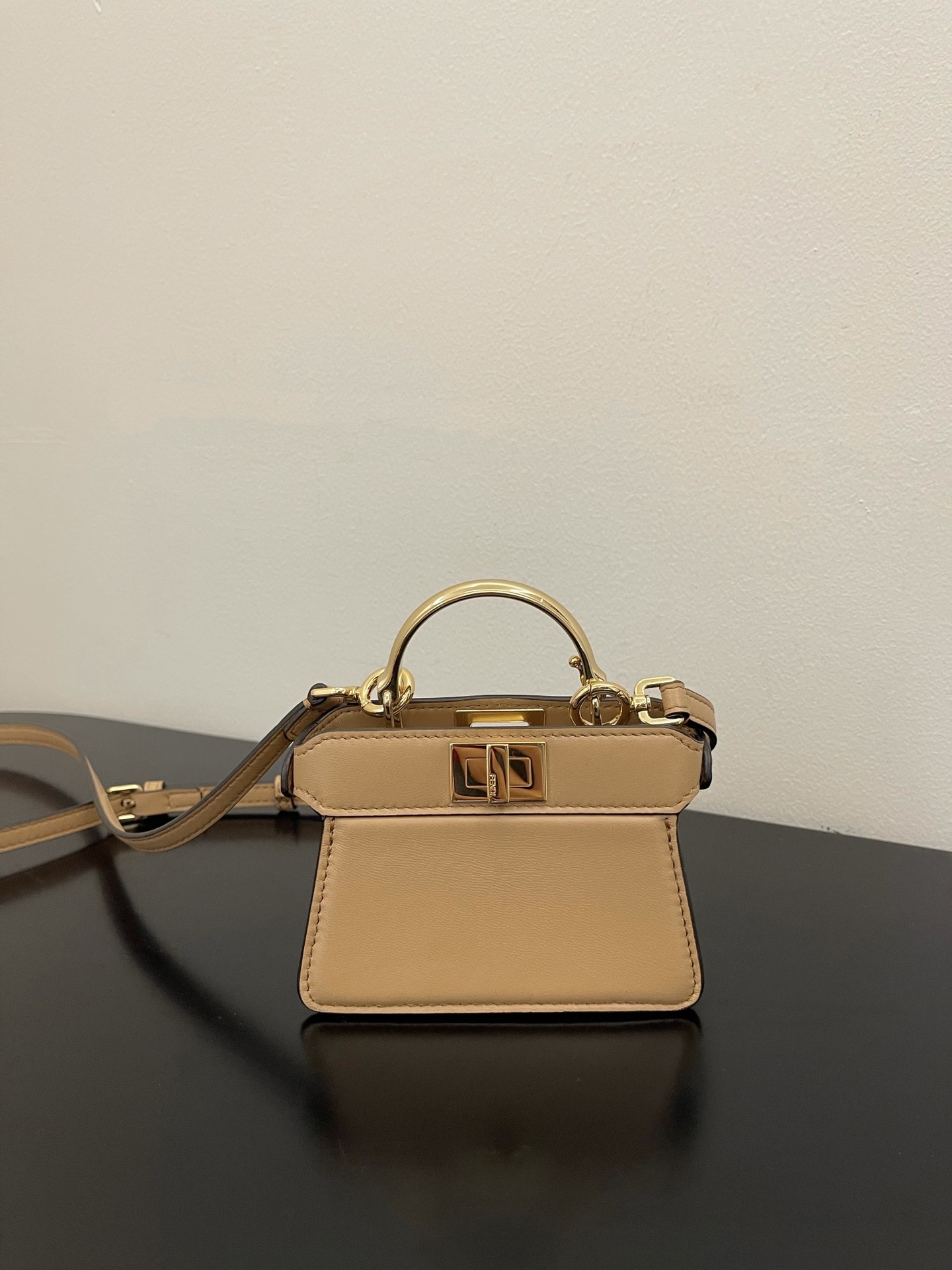 Fendi Peekaboo ISeeU Petite Brown Micro Bag For Woman 11cm/4.5in