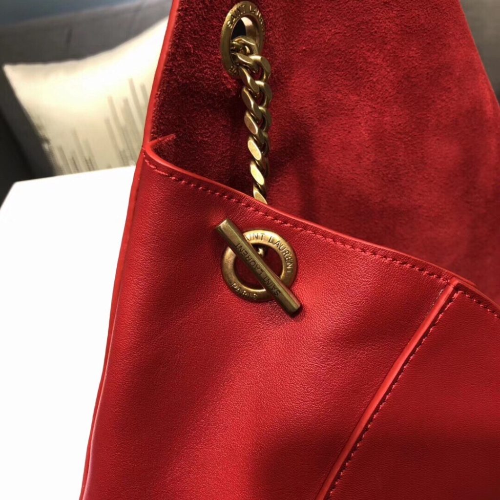 Saint Laurent Kate Medium Chain Bag In Grain De Poudre Red For Women 9.4in/24cm YSL 364021BOW0J6008