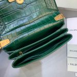 Balenciaga Triplet Small Bag Crocodile Embossed Green, For Women, Women’s Bags 8.3in/21cm