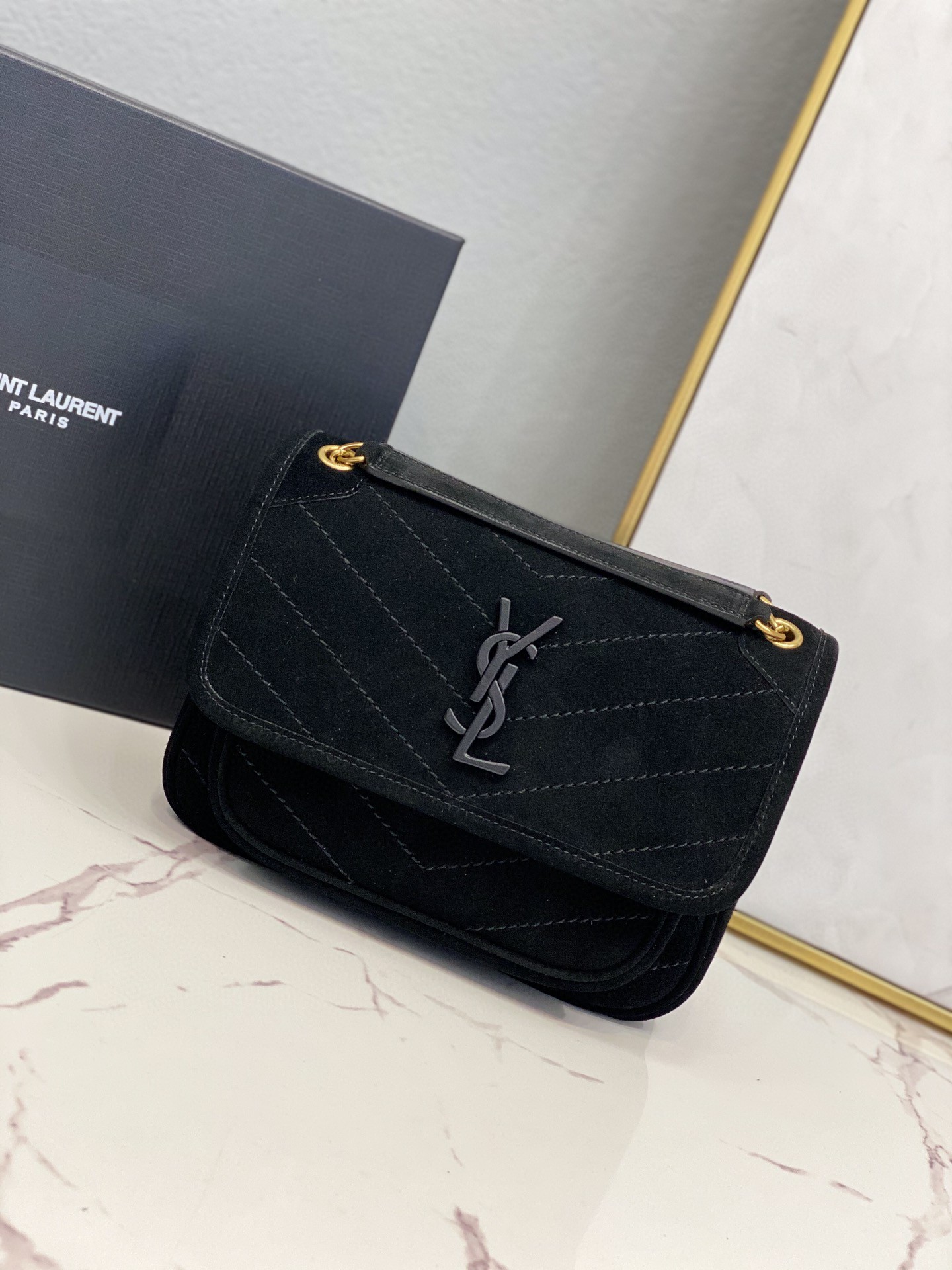 Saint Laurent Niki Baby Chain Bag Black For Women 8.2in/21cm YSL