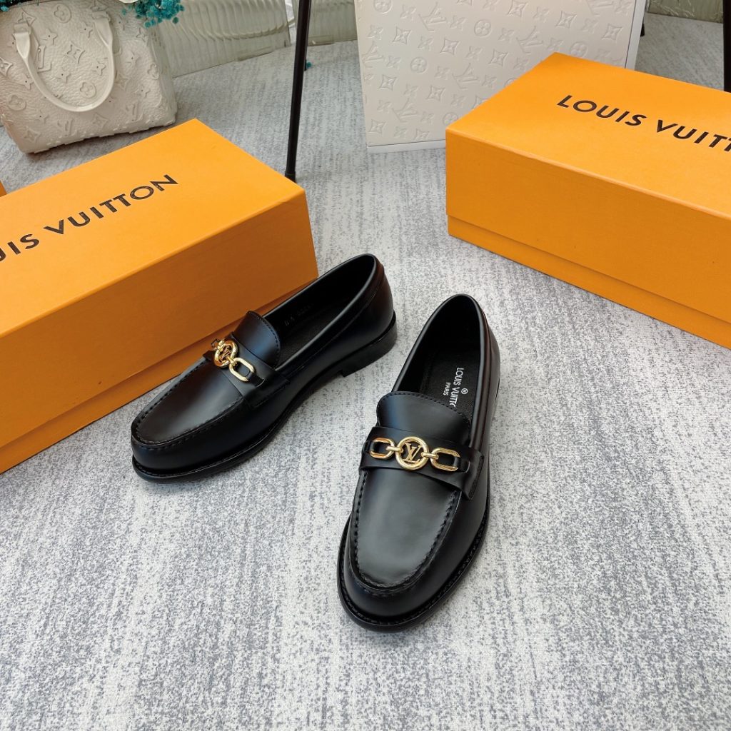 Louis Vuitton Women’s Chess Flat Loafe Black For Women LV