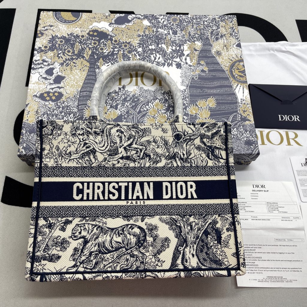 Christian Dior Medium Dior Book Tote Blue, For Women, Women’s Handbags 14in/36cm CD M1296ZTDT_M808