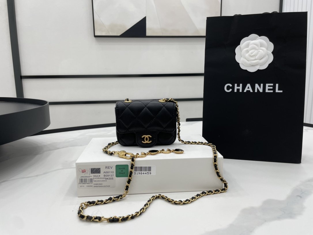 Chanel Mini Flap Bag Black For Women, Women’s Bags 3.5in/9cm