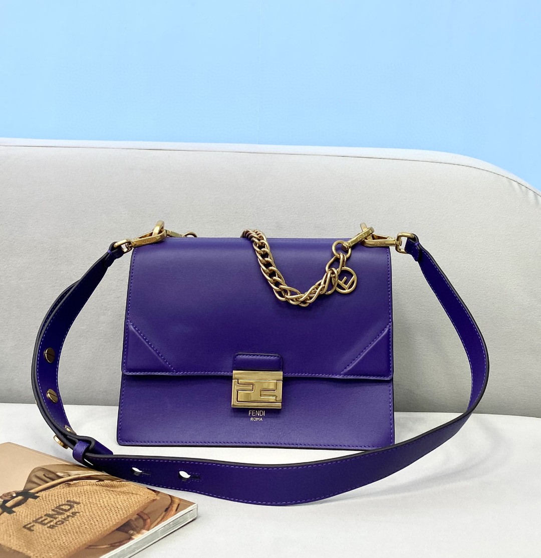 Fendi Kan U Small Blue Bag For Woman 25cm/9.5in