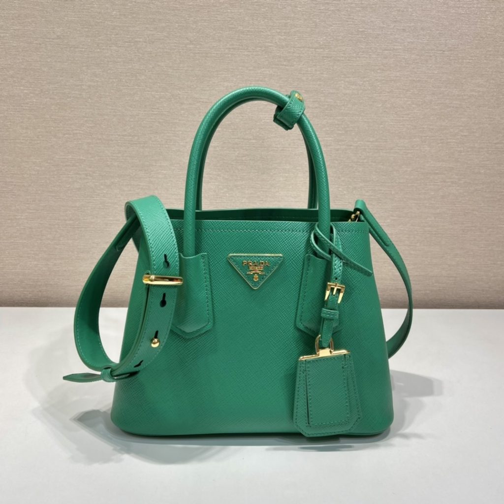 Prada Saffiano Mini Bag Green For Women, Women’s Bags 9.8in/25cm 1BG443_2A4A_F0458_V_XOO