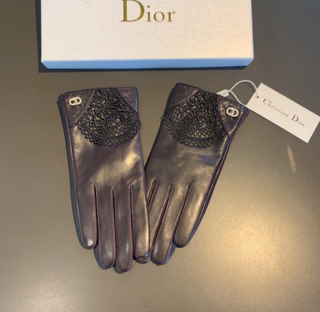 Dior Gloves In Dark Purple