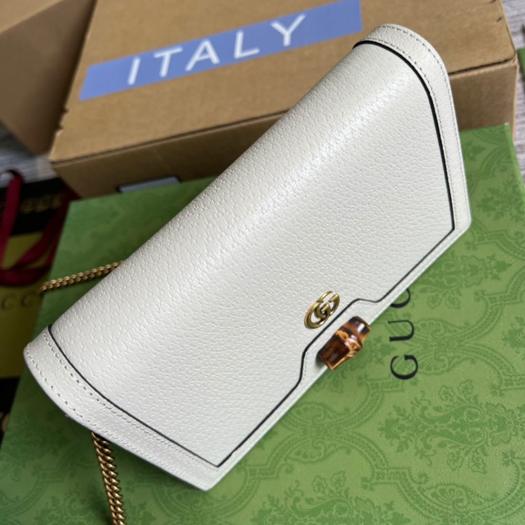 Gucci Diana Mini Bag With Bamboo White For Women, Women’s Bags 7.5in/19cm GG