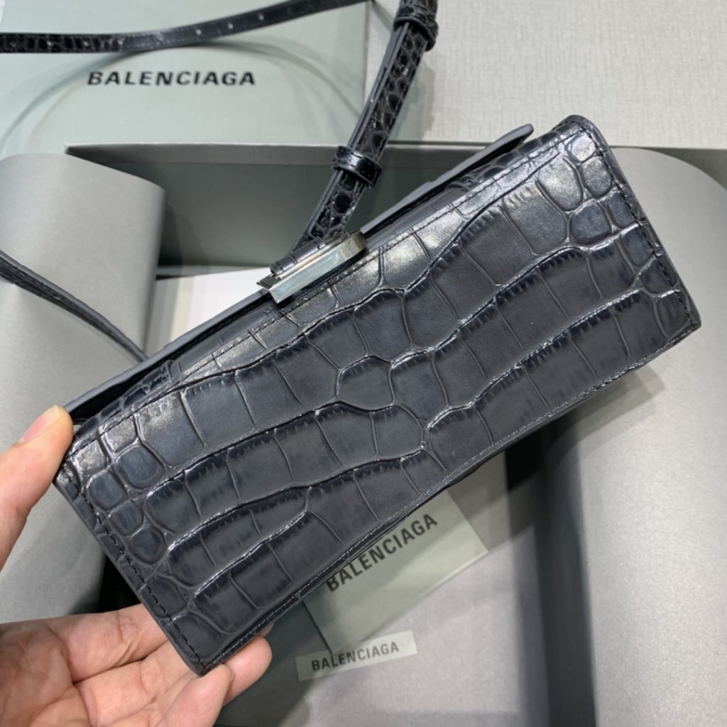 Balenciaga Hourglass XS Handbag In Dark Grey, For Women, Women’s Bags 7.4in/19cm 5935461LR6Y1309