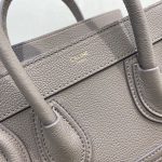 Celine Nano Luggage Bag In Drummed Dark Brown For Women 8in/20cm