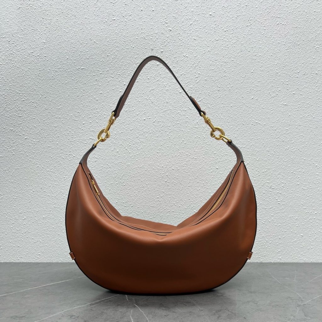 Celine Medium Leandre Bag In Supple Brown For Women 14in/35cm 197263DV7.04LU