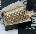 Chanel 24C Gold Metallic Mini Flap Bag