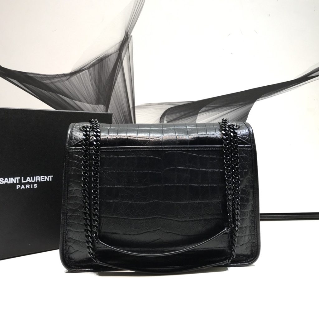 Saint Laurent Niki Medium Chain BagIn-Embossed Black For Women 11in/28cm YSL 6331501K00U1000