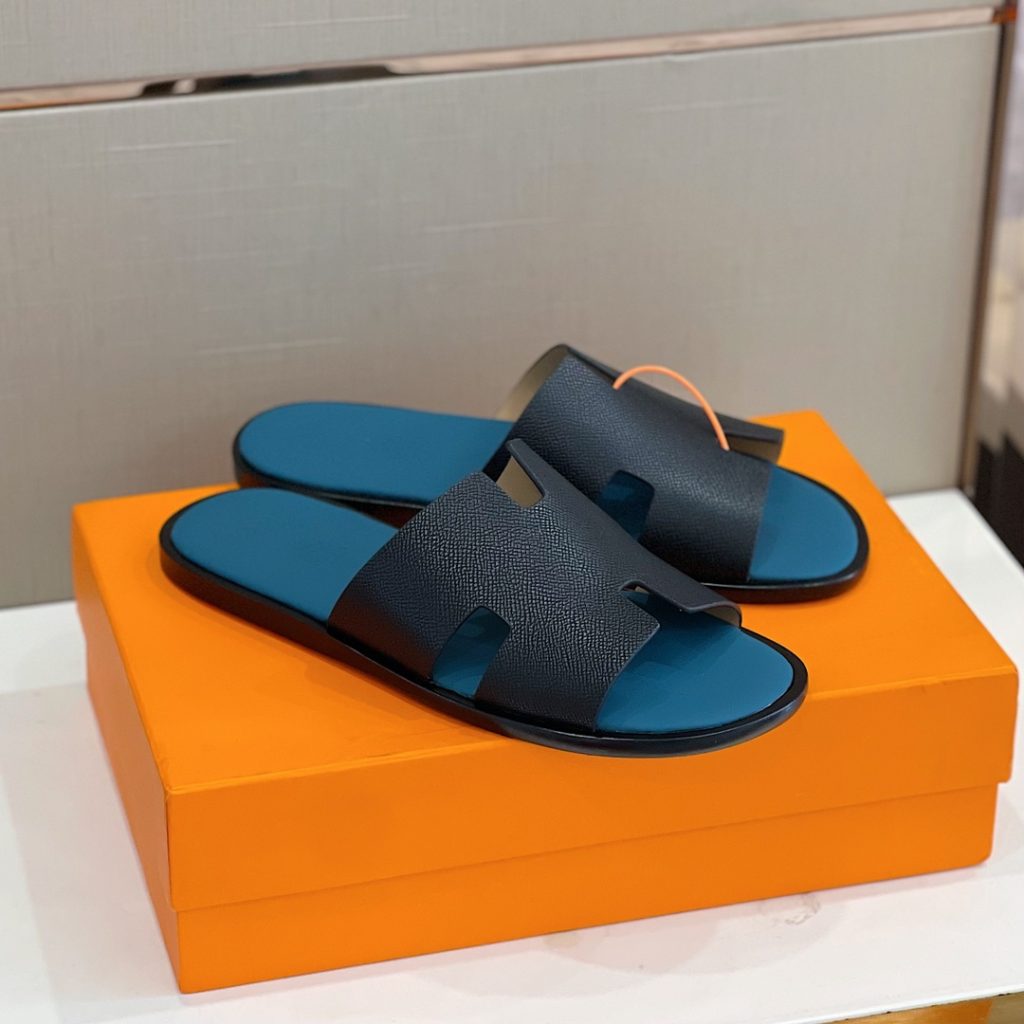 Hermes Izmir Sandal Black And Blue For Men