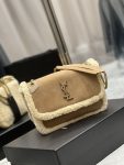 Saint Laurent Taupe Shearling Medium Niki Bag Brown For Women, Women’s Bags 8.66in/22cm YSL‎