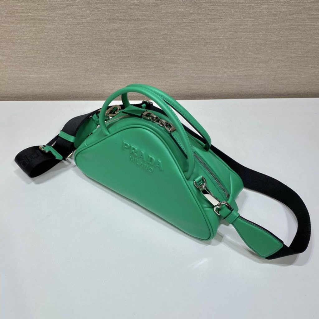 Prada Triangle Bag Green For Women, Women’s Bags 9.8in/25cm 1BB082_2BYA_F0458_V_NEO