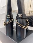 Chanel Women’s High Boots With Chain Black For Women 3.7in/ 9.5cm