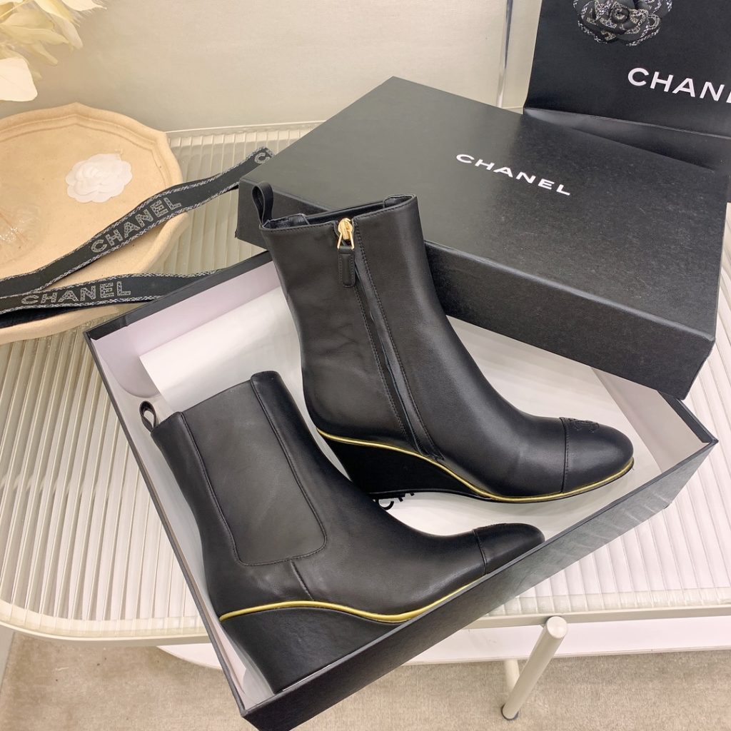 Chanel Women’s Ankle Boots Black For Women G39428 Y56146 94305