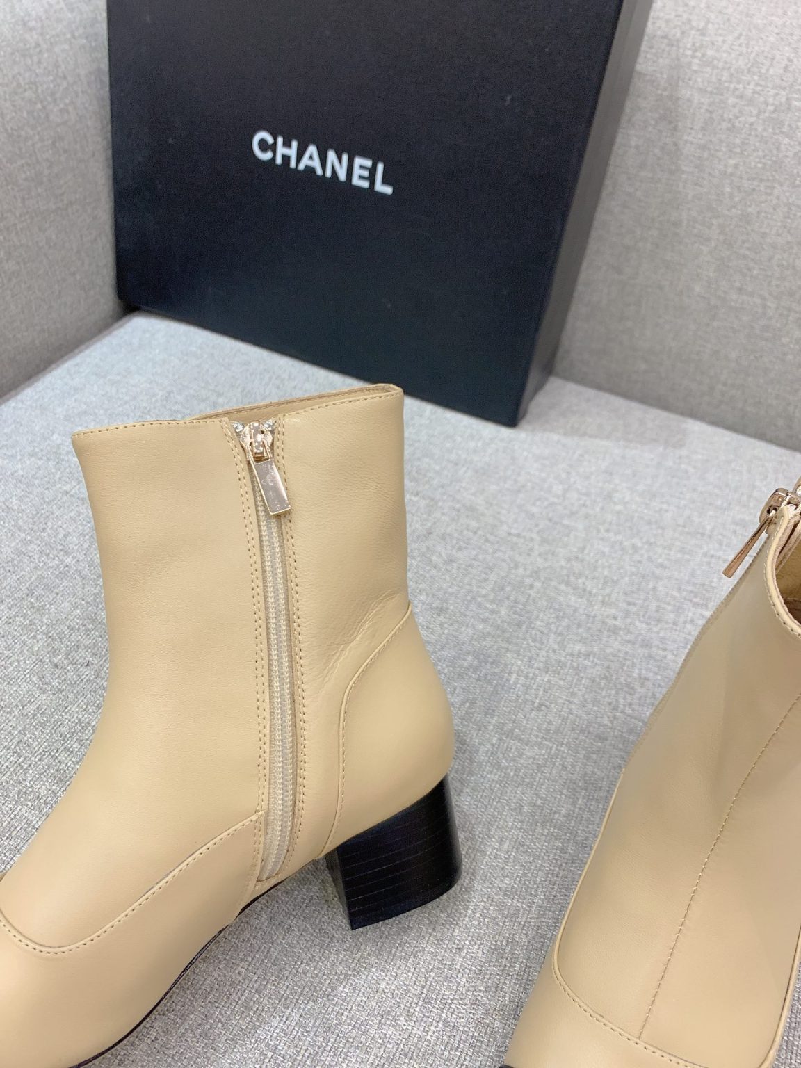 Chanel Women’s Ankle Boots Beige For Women 2.2in/5.5cm