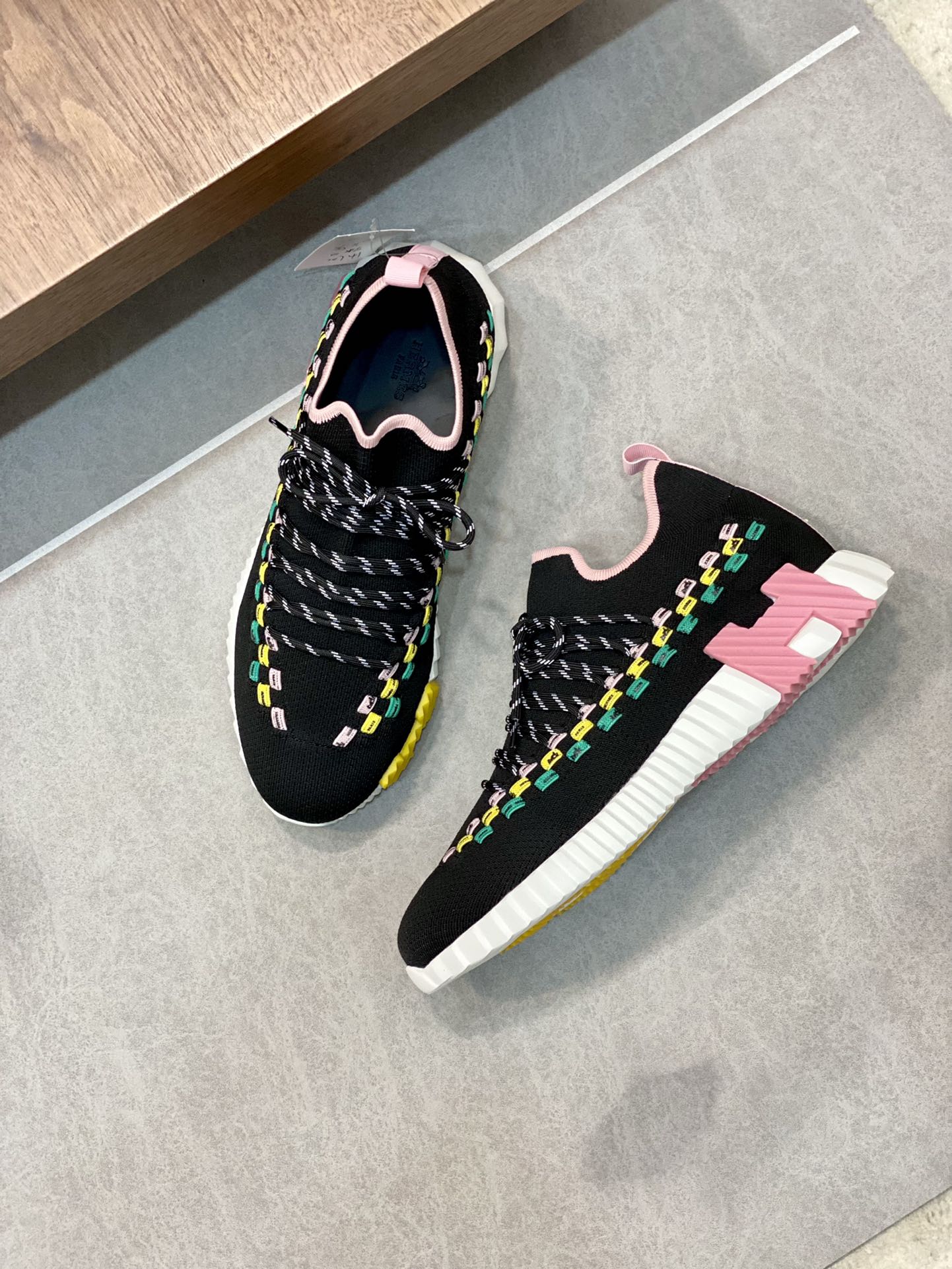 Hermes Sneakers Flex Black And Pink For Men