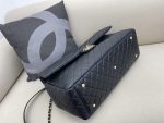 Chanel CoCo Luggage Gold Toned Hardware 46cm Black For Women