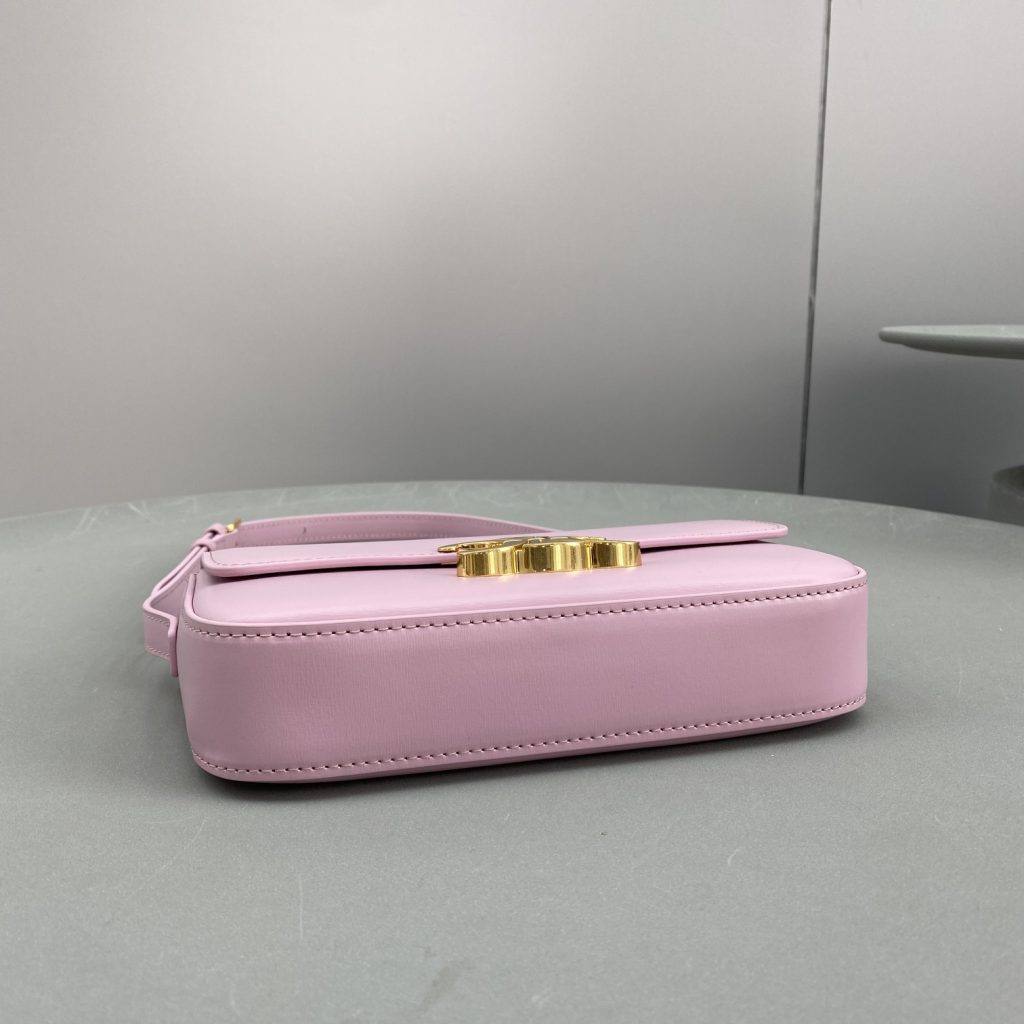 Celine Triomphe Shoulder Bag Pink For Women 8in/20cm