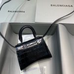 Balenciaga Hourglass Mini Handbag In Sliver, For Women, Women’s Bags 4.7in/12cm