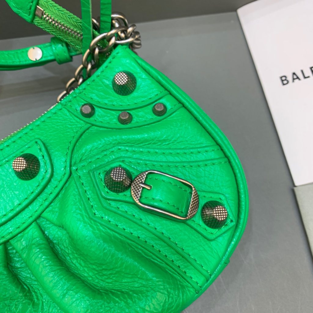 Balenciaga Le Cagole Mini Bag With Chain In Green, For Women, Women’s Bags 8.2in/21cm