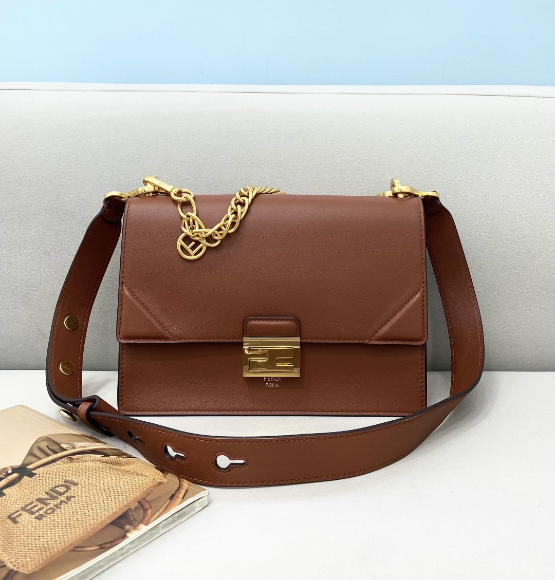 Fendi Kan U Small Brown Bag For Woman 25cm/9.5in