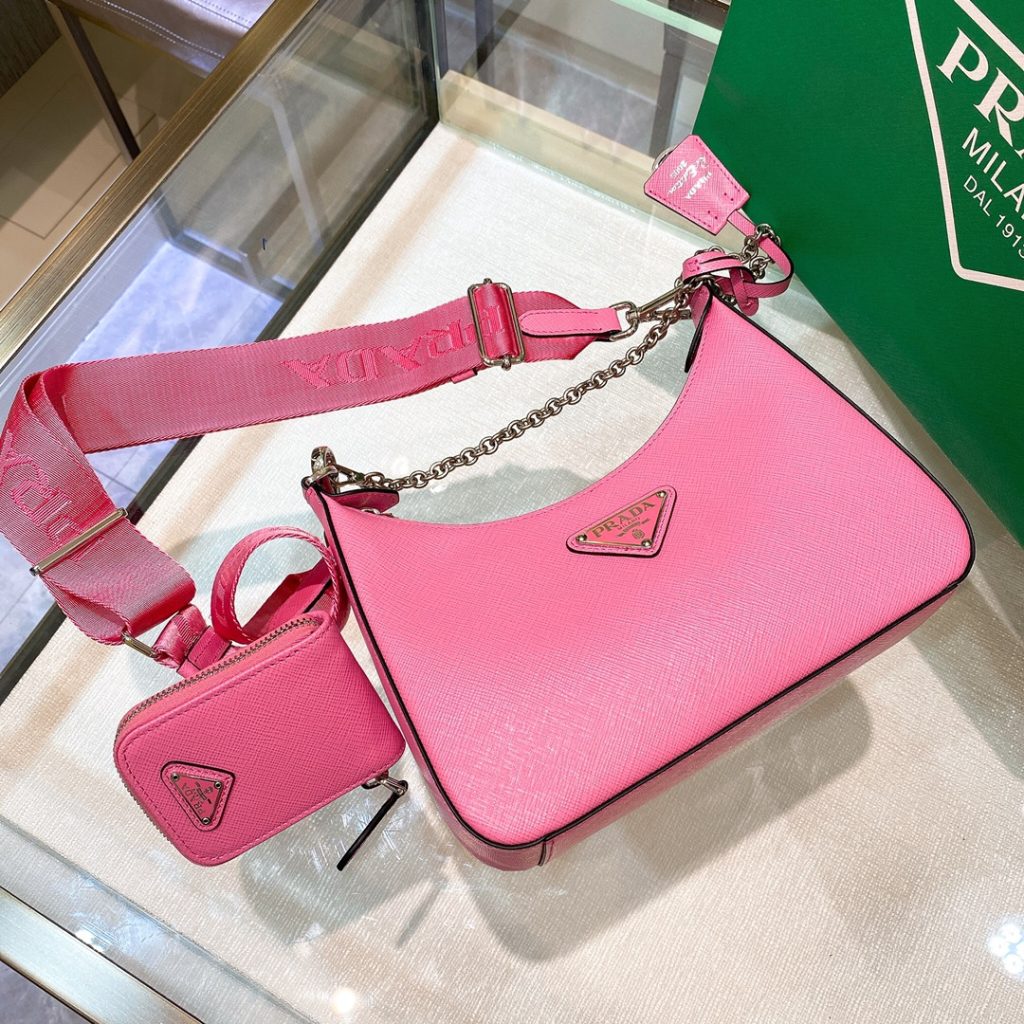 Prada Re-Edition 2005 Re-Nylon Mini Bag Pink For Women, Women’s Bags 8.6in/22cm 1NE204_R064_F0E18